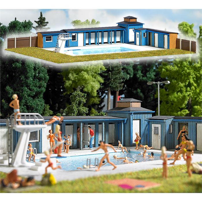 geliştirilmesi şiir Kontrolü ele al  Busch Maket Model Açık Yüzme Havuzu HO 1/87 N:1433 | hobi24